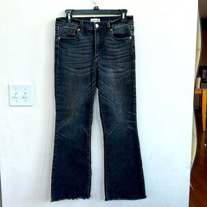 Sneak Peak black mid rise distressed bootcut jeans - size 29